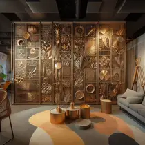 Дизайнерская перегородка из золота