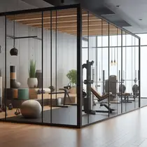 Спортзал, огороженный перегородкой