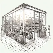 Карандашный рисунок магазина