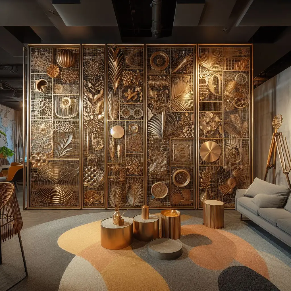 Дизайнерская перегородка из золота