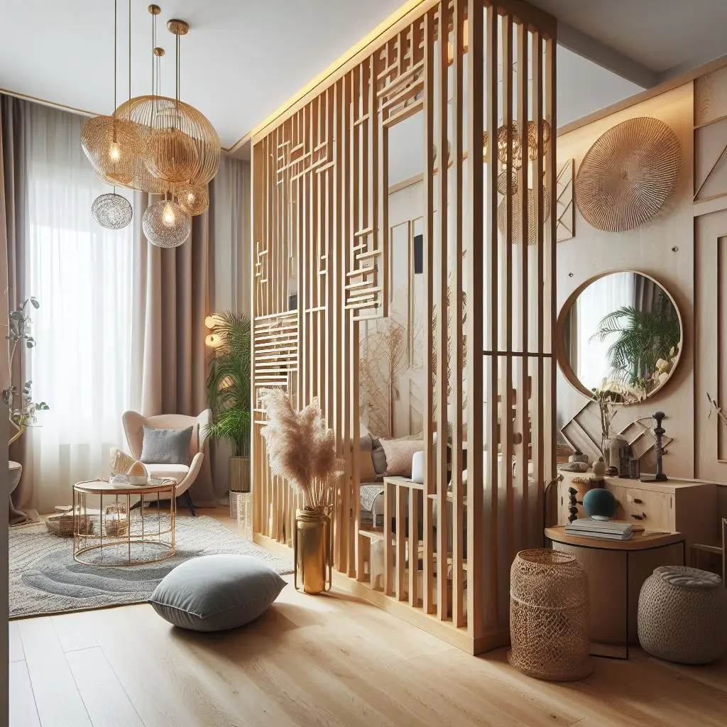 Пример перегородки в гостинной