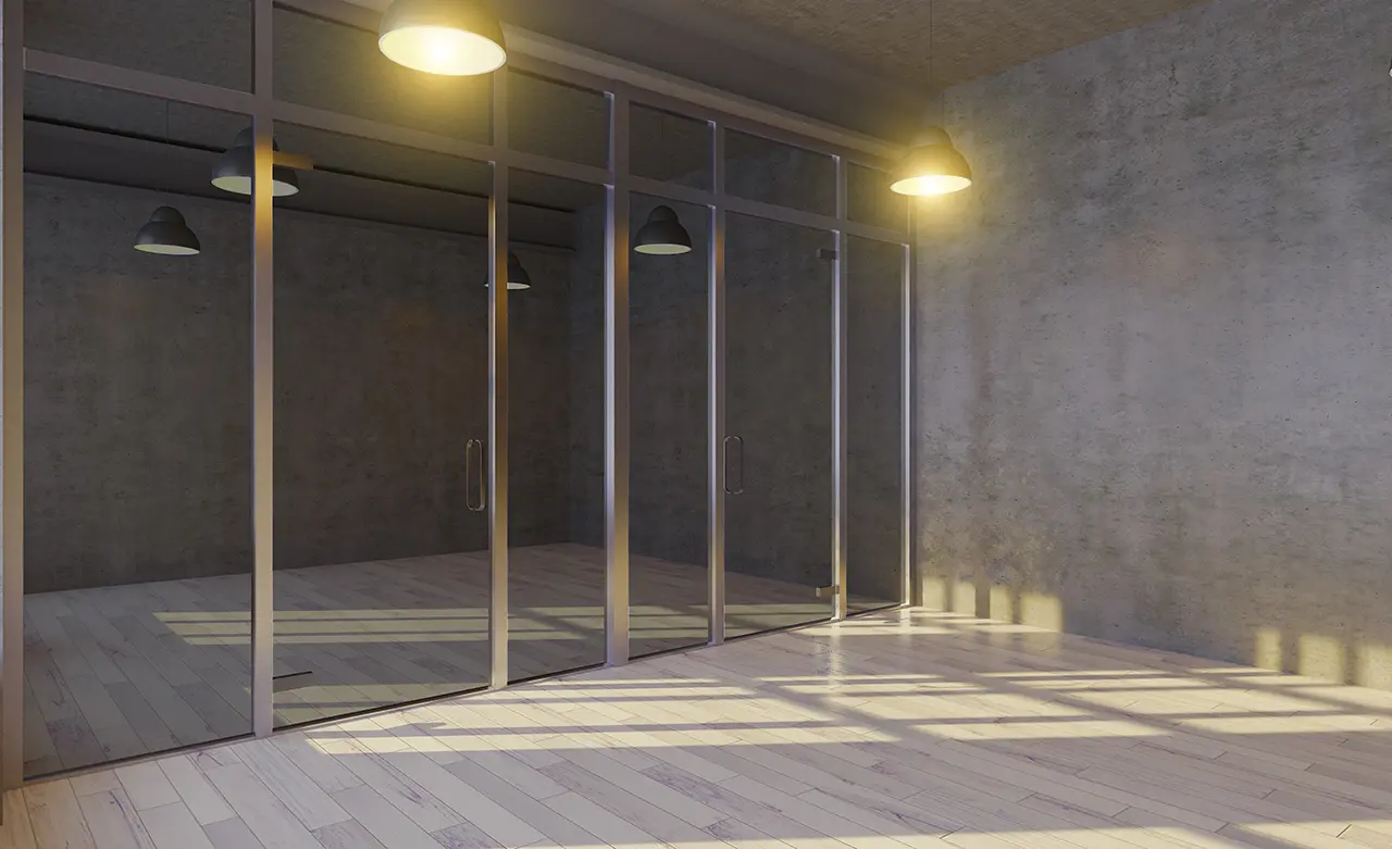 Глухие алюминиевые перегородки